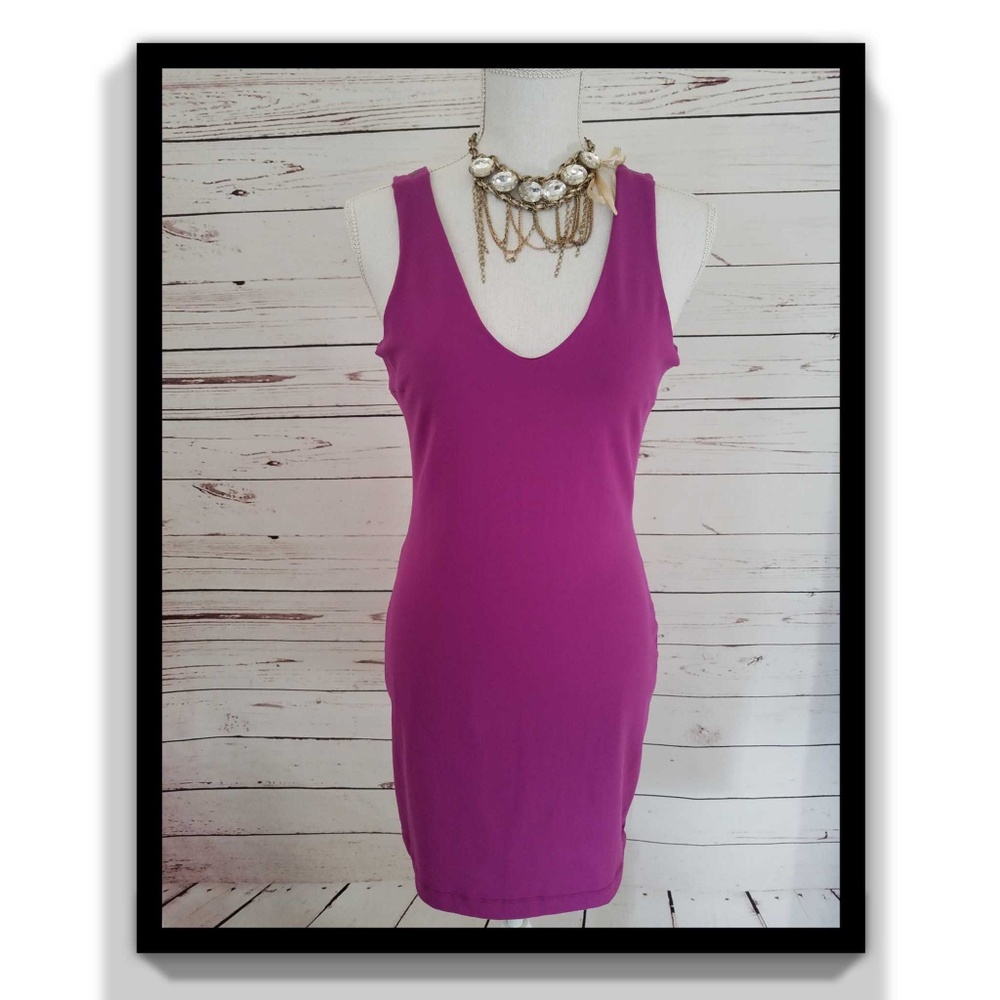 Bebe Bodycon Dress Open Criss Cross Back size M
